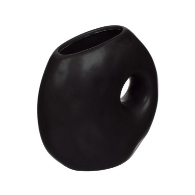 Vaza decorativa din ceramica, Design contemporan, Negru, 15x7x15 cm, ATU-083758 foto