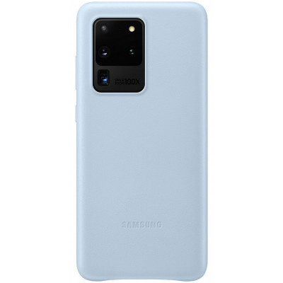 Husa Piele Samsung Galaxy S20 Ultra G988 / Samsung Galaxy S20 Ultra 5G G988, Leather Cover, Albastra EF-VG988LLEGEU foto