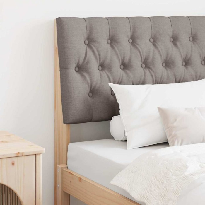 vidaXL Tăblie tapițată Gri taupe 90 cm Lemn de pin masiv 879362