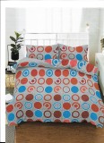Cumpara ieftin Lenjerie de pat pentru o persoana cu husa de perna dreptunghiulara, Round, bumbac mercerizat, multicolor