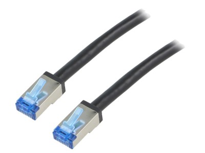 Cablu patch cord Cat 6a S/FTP 3m negru foto