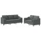Set de canapele cu perne, 2 piese, gri inchis, material textil