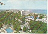 Bnk cp Mamaia - Teatrul si hotelurile Sirena , Doina , Flora - circulata - mf, Printata, Constanta