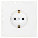 Priza simpla incastrabila SLIM, protectie copii, impamantare, SCHUKO 16A, 250V, alb mat
