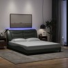 VidaXL Cadru de pat cu LED fără saltea Hvar Gri &icirc;nchis 160x200 cm Material 3213712