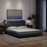 VidaXL Cadru de pat cu LED fără saltea Gri &icirc;nchis 160x200 cm Material