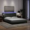 vidaXL Cadru de pat cu LED fără saltea Hvar Gri &icirc;nchis 160x200 cm Material 3213712