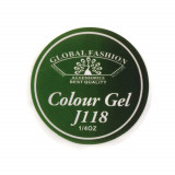 Gel color unghii, vopsea de arta, seria Distinguished Green, Global Fashion, 5gr, J118