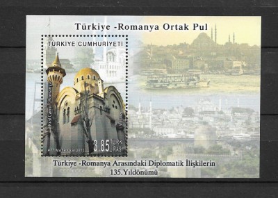 ROMANIA 2013 - EMISIUNE COMUNA TURCIA-ROMANIA, COLITA DANTELATA, MNH - LP 2002d foto