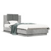 VidaXL Cadru de pat cu tăblie gri beton 100x200 cm lemn prelucrat