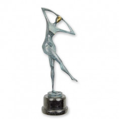 Dansatoare moderna-statueta din bronz pe un soclu din marmura BX-42