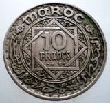 2.362 MAROC MAHOMMED V 10 FRANCS FRANCI 1366/1947, Africa, Cupru-Nichel