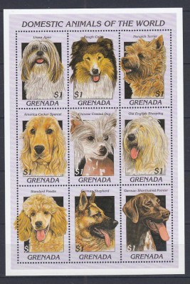 Grenada - CAINI DOMESTICI de RASA - BL - MNH foto