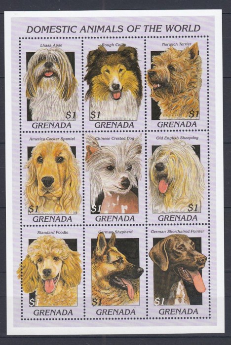 Grenada - CAINI DOMESTICI de RASA - BL - MNH