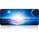 Mousepad Profesional pentru Gaming, 80 x 30 cm, Univers, Baza Cauciucata si Cusaturi Laterale, Compatibil Laptop sau Calculator, Premium Albastru Alba