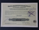 Actiune la purtator 1920 banca Marmorosch , Blank &amp; Co , titlu , actiuni