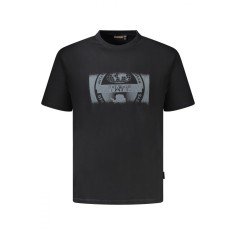 Napapijri Tricou barbati, cu imprimeu grafic, Regular Fit, Negru, M