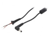 Cablu DC 5,5/2,1 mufă unghi negru 1,2m 2x0,5mm&sup2;