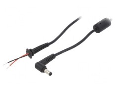 Cablu DC 5,5/2,1 mufă unghi negru 1,2m 2x0,5mm&sup2;