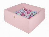 Piscina uscata cu 200 de bile (mint, baby blue, roz deschis, roz pastel) MeowBaby , 90x90x40 cm, Roz deschis, Meowbaby&reg;