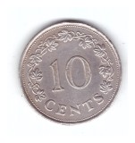 Moneda Malta 10 cents/centi 1972, stare buna, curata