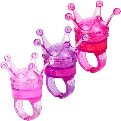 Set Inele Gloss pentru Copii, Model Coronite, Multicolor, 3 Bucăți foto
