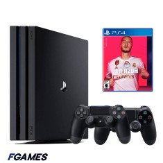 Consola Sony Playstation 4 Pro Ps4 1tb + Doua Controllere + Fifa 20 PlayStation 4, Second-Hand