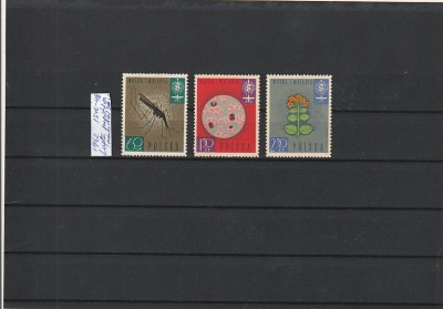 POLONIA - LUPTA IMPOTRIVA MALARIEI ( MI PL 1346-1348 ) 1962 MNH foto