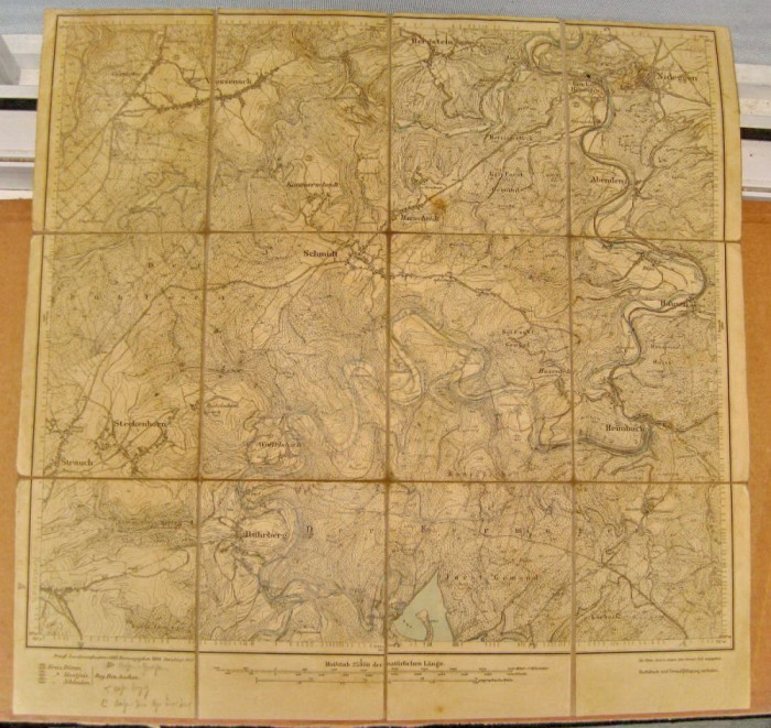 B578-I- Harta veche militara NIDEGGEN Deutches Reich 1910 panza.