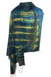 Esarfa imprimata pe ambele fete R, Dacali, bleumarin 185x70 cm, Marime universala