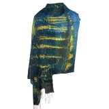 Esarfa imprimata pe ambele fete R, Dacali, bleumarin 185x70 cm