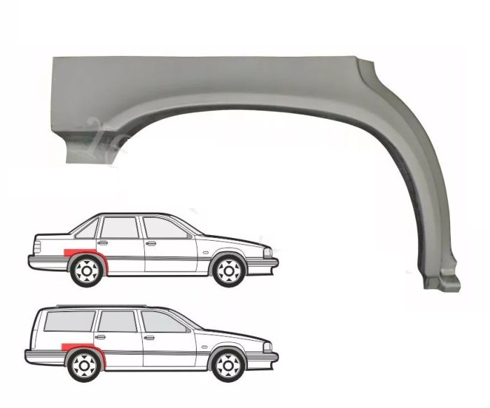 Segment reparatie aripa spate Volvo 850 (Ls/Lw), 06.1991-12.1996, Model : 4 usi, montare spate, dreapta, galvanizat, RapidAuto