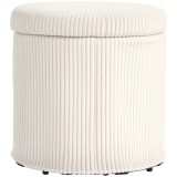 HOMCOM Pouf de depozitare 32 L, pouf pentru salon din catifea călită cu capac greutate maximă 120 kg, pentru hol, cameră, salon, bej | Aosom Romania
