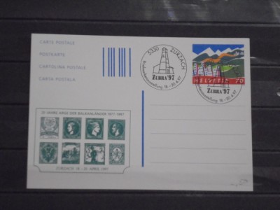 ELVETIA - ANIVERSARA ,20 DE ANI DE BALKANLANDER 1977- 1997 - TIMBRU SEC - foto