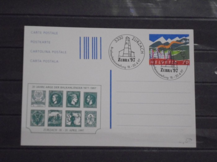 ELVETIA - ANIVERSARA ,20 DE ANI DE BALKANLANDER 1977- 1997 - TIMBRU SEC -