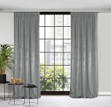 Set doua draperii catifea, gri deschis