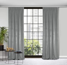 Set doua draperii catifea, gri deschis foto