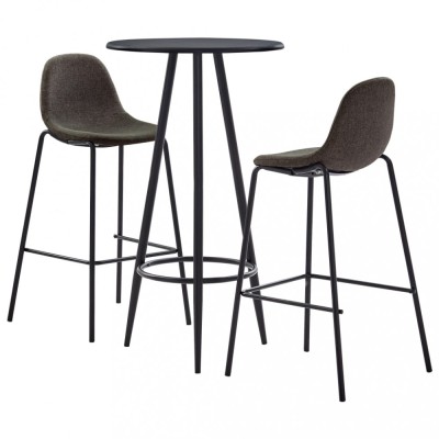 vidaXL Set mobilier de bar, 3 piese, gri &amp;icirc;nchis, material textil 3051125 foto