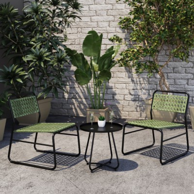 Set bistro gradina 3 componente Brienza negru verde [casa.pro] HausGarden Leisure foto