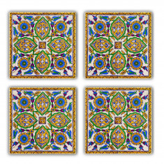 Set suporturi de pahare, Taylor, 366TYR1105, Piatra, 10 x 10 x 1 cm, 4 piese, Multicolor
