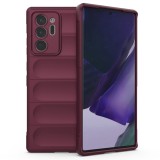 Husa pentru samsung galaxy note 20 ultra 4g / note 20 ultra 5g, antisoc, margini striatii, magic shield, bordeaux