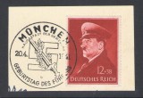 Decupaj filatelic Deutsches Reich 1941 &ndash; Adolf Hitler, aniversare 20 aprilie, ștampilă M&uuml;nchen -A68