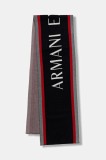 Armani Exchange eșarfă cu l&acirc;nă culoarea bleumarin, cu imprimeu, XM001552 AF13776