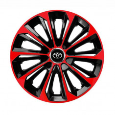Set 4 Capace Roti pentru Toyota, Extra Strong Red & Black, R16