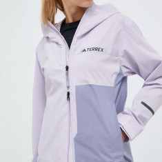 adidas TERREX geaca de ploaie Multi RAIN.RDY femei, culoarea violet