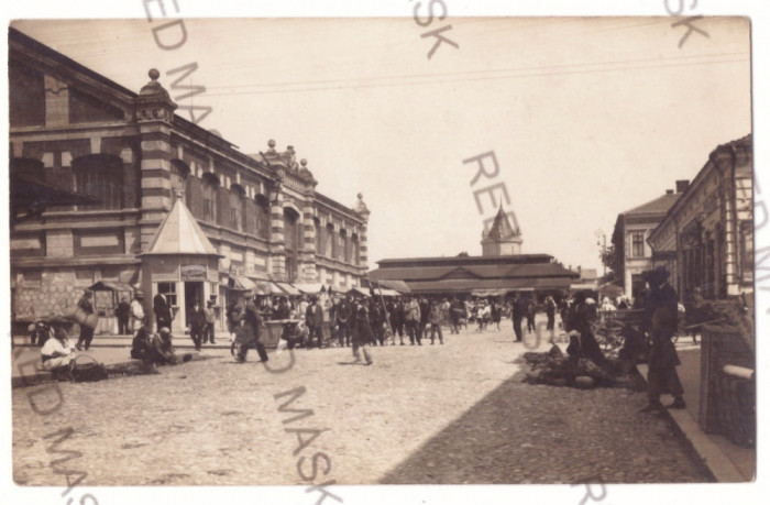 5407 - TURNU-SEVERIN, Market, Romania - old postcard, real Photo - unused