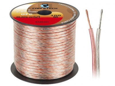 Cablu difuzor transparent OFC cupru 2x2.5 mm Cabletech KAB0327 foto