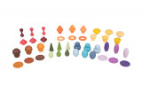 Set de 42 forme din lemn colorate pentru activitati educative comorile padurii, Tickit