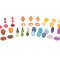 Set de 42 forme din lemn colorate pentru activitati educative comorile padurii