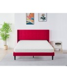 Pat Tapițat Catifea Rosu cod 6230 160x200 cm, Somiera +&nbsp;Saltea&nbsp;160x200